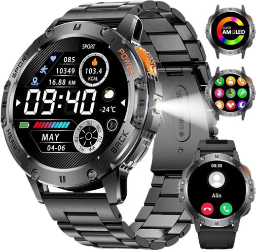 Royal Empire AMOLED Smartwatch Heren Zwart