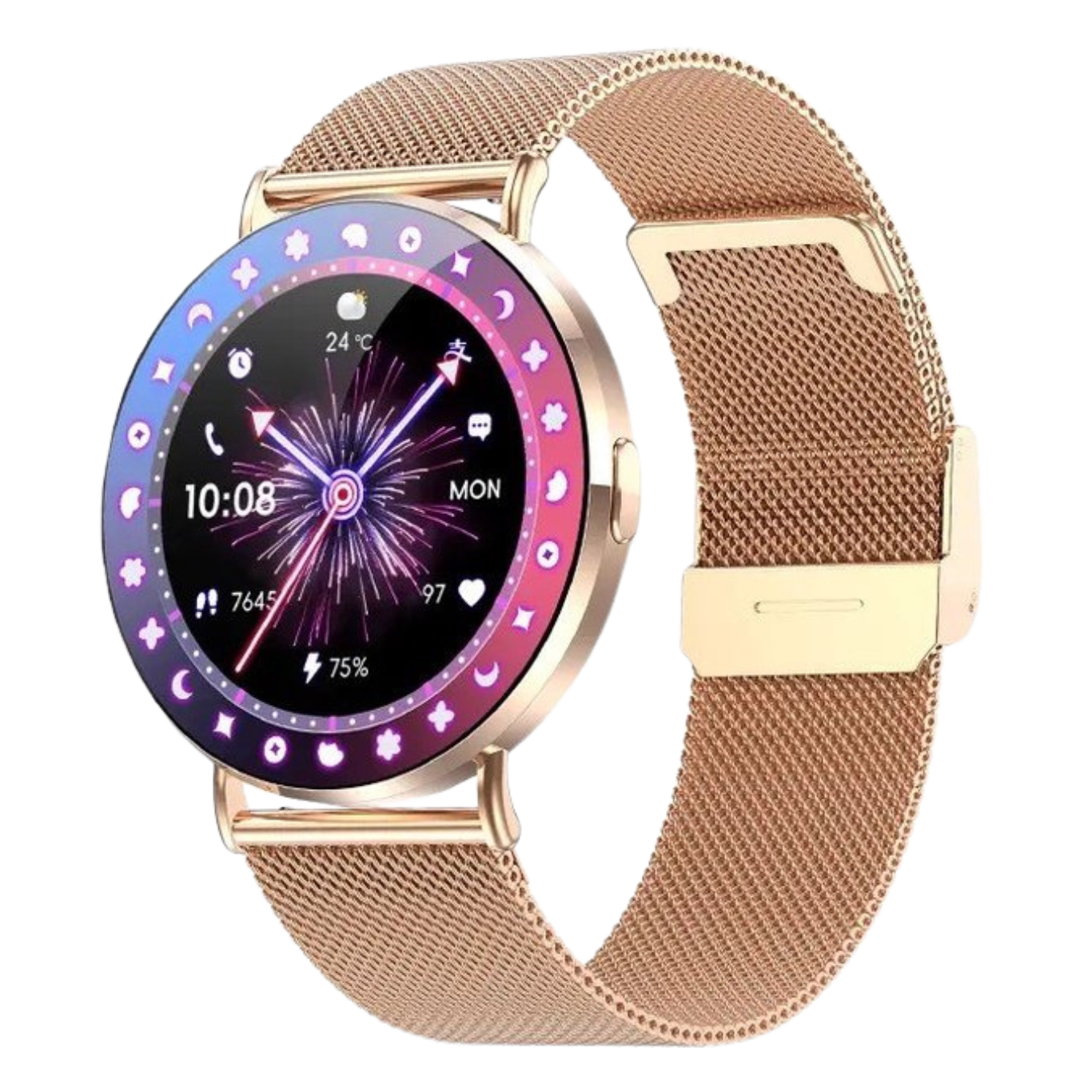 Royal Empire KM78 AMOLED Smartwatch Dames Goud