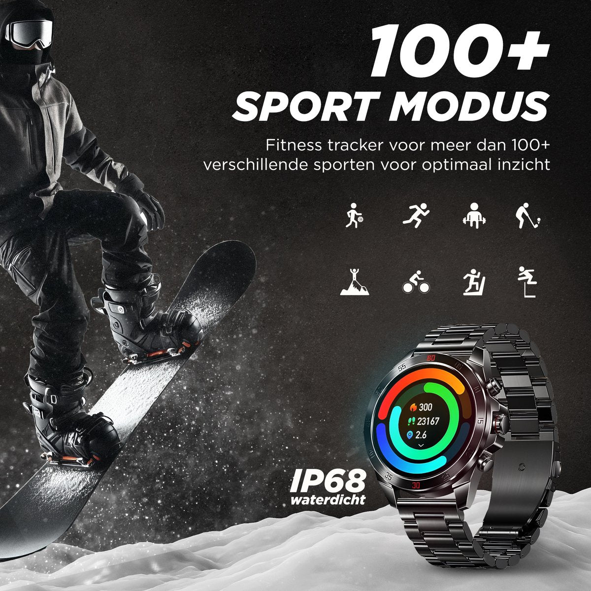 Royal Empire Amoled Pro Smartwatch Zwart