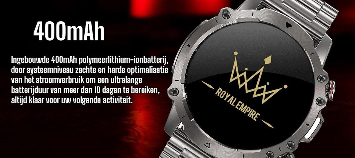 Royal Empire AK56 Heren Smartwatch Zwart