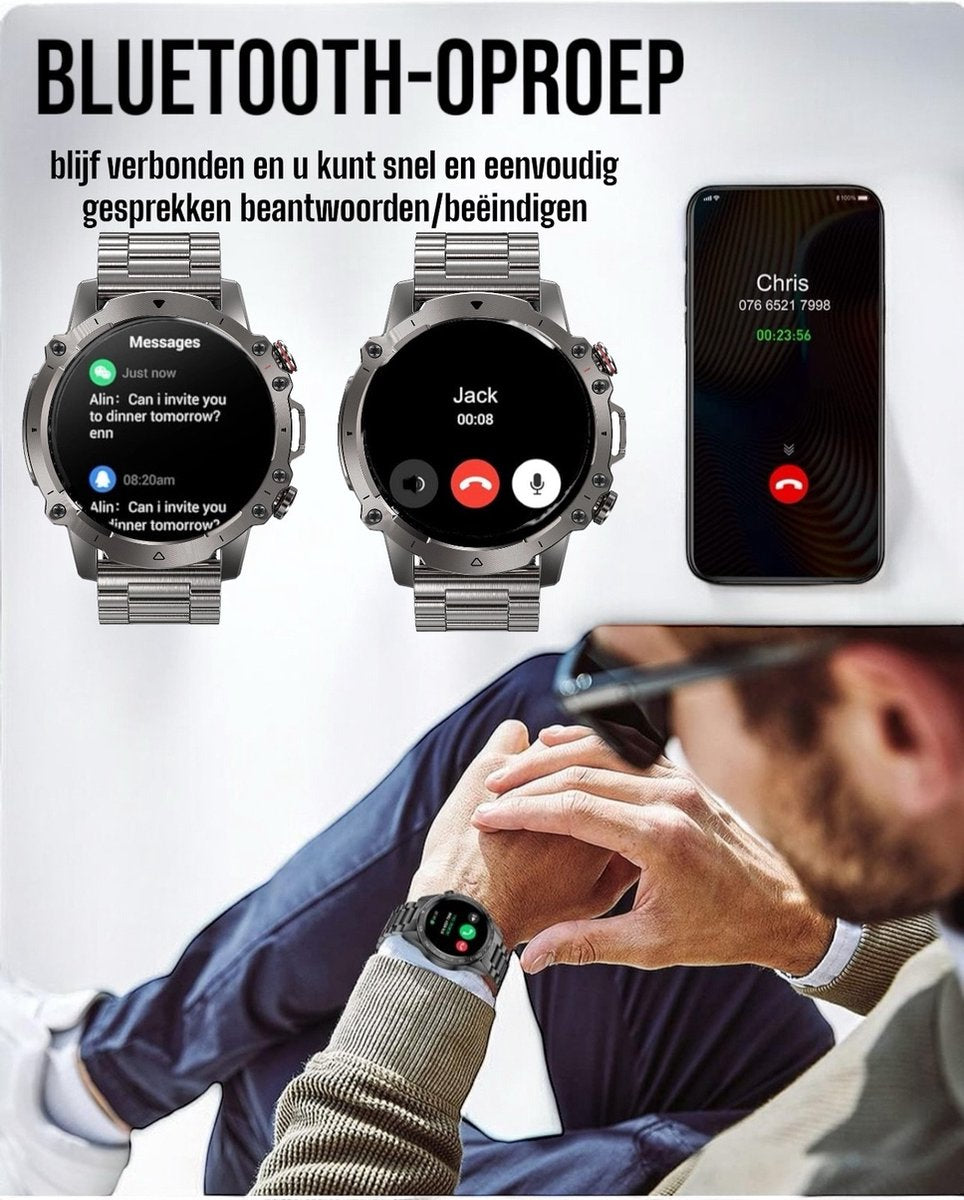 Royal Empire AK56 Heren Smartwatch Zwart