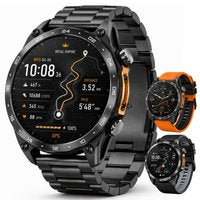 Royal Empire HD Pro GPS Smartwatch Heren - AMOLED Smartwatch met Ingebouwde GPS & Belfunctie - 100+ Sportmodi, Kompas & Zaklamp - Hartslagmeter, Slaapmonitor & SpO2 Meter - Inclusief 3 Bandjes - 1.43 Inch - Zwart